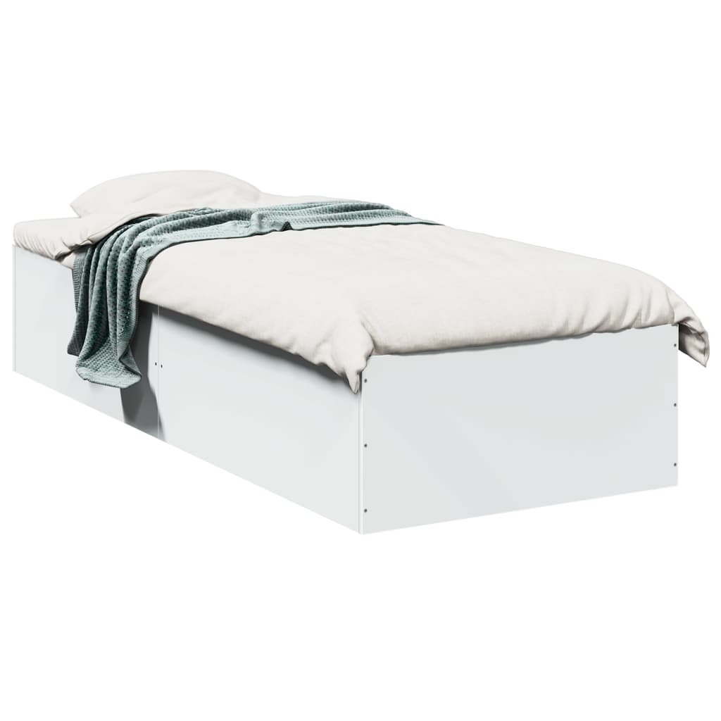 Bedframe bewerkt hout wit 90x200 cm