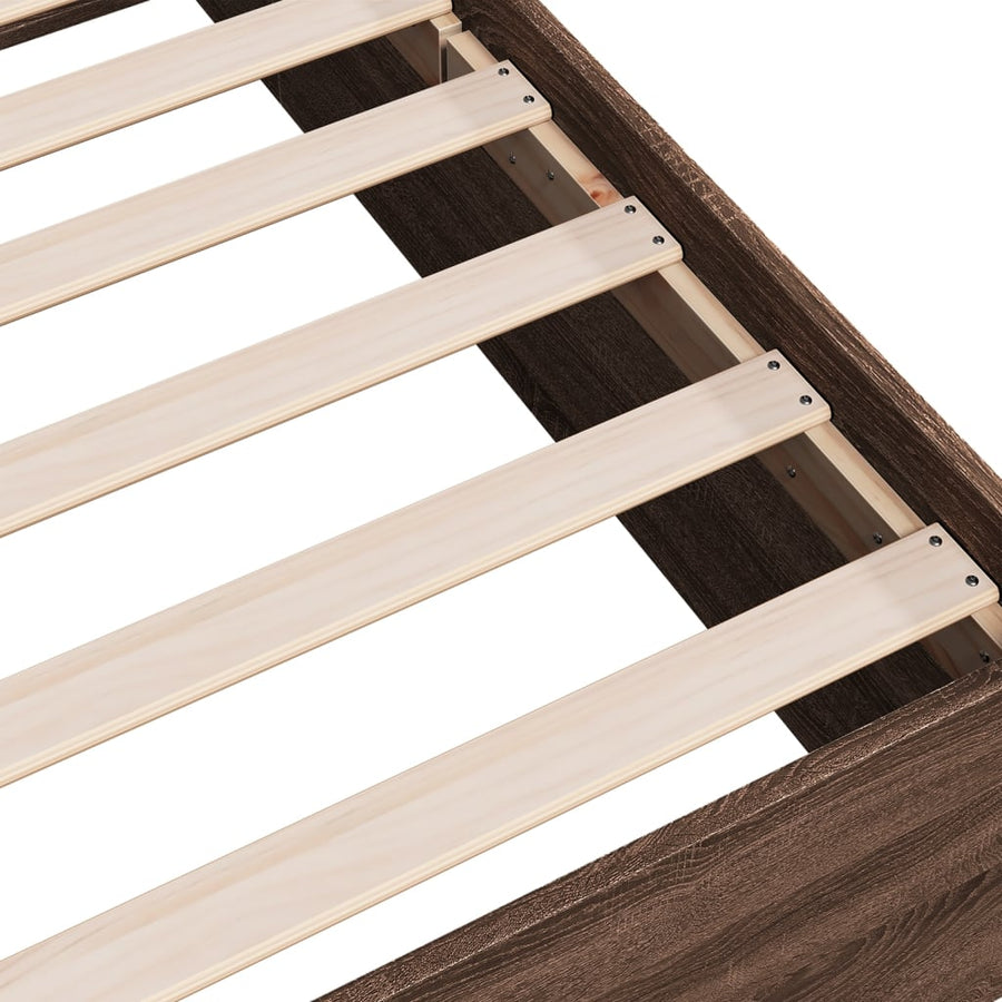 Bedframe bewerkt hout bruin eikenkleur 90x200 cm