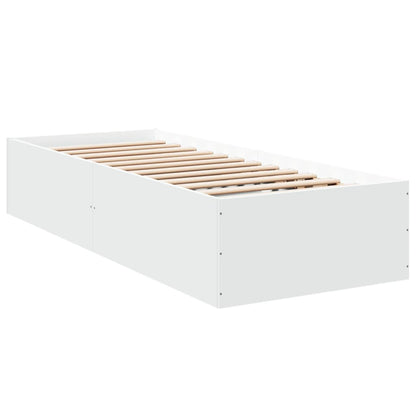 Bedframe bewerkt hout wit 90x190 cm