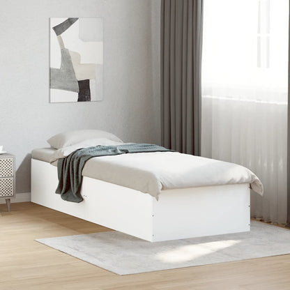 Bedframe bewerkt hout wit 90x190 cm