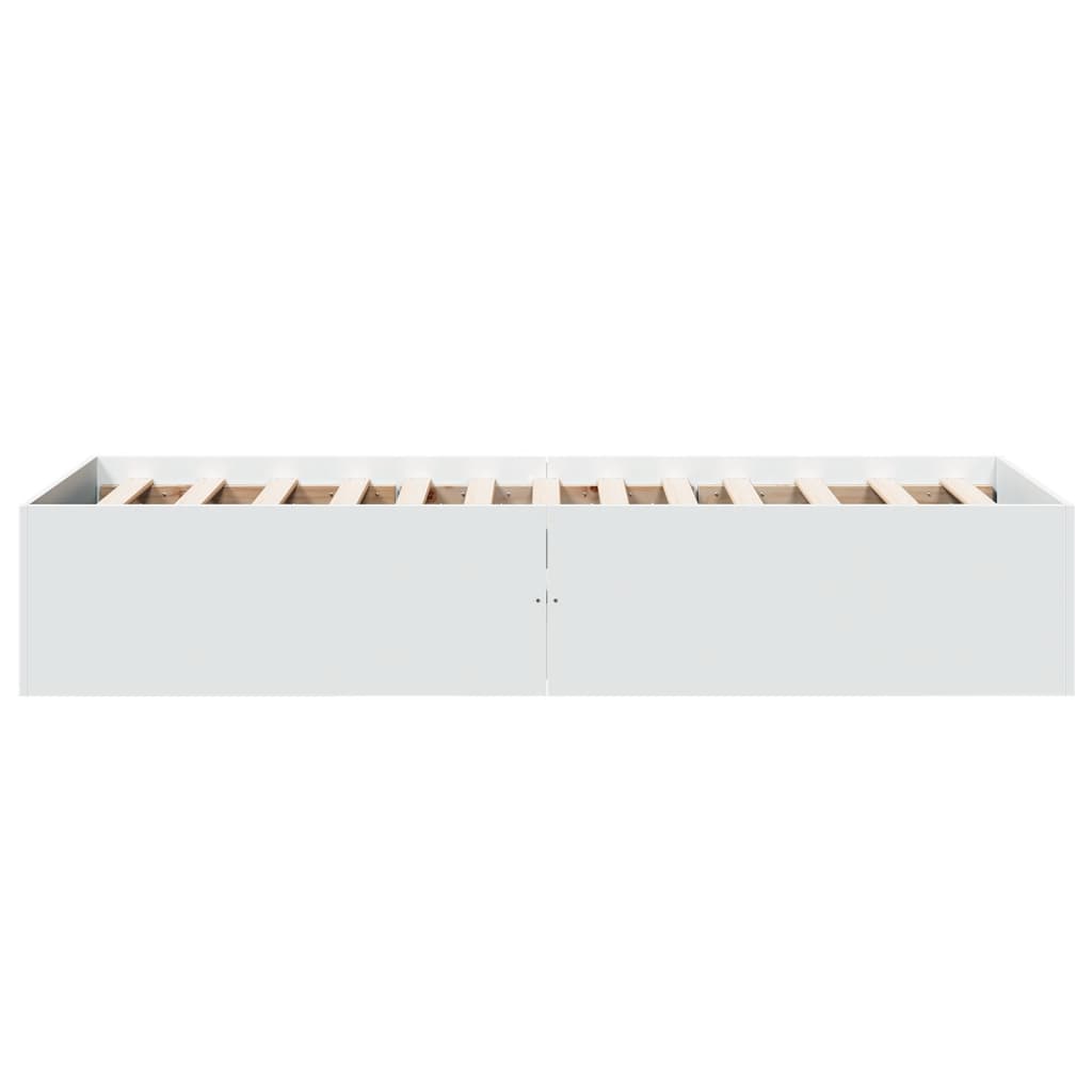 Bedframe bewerkt hout wit 90x190 cm