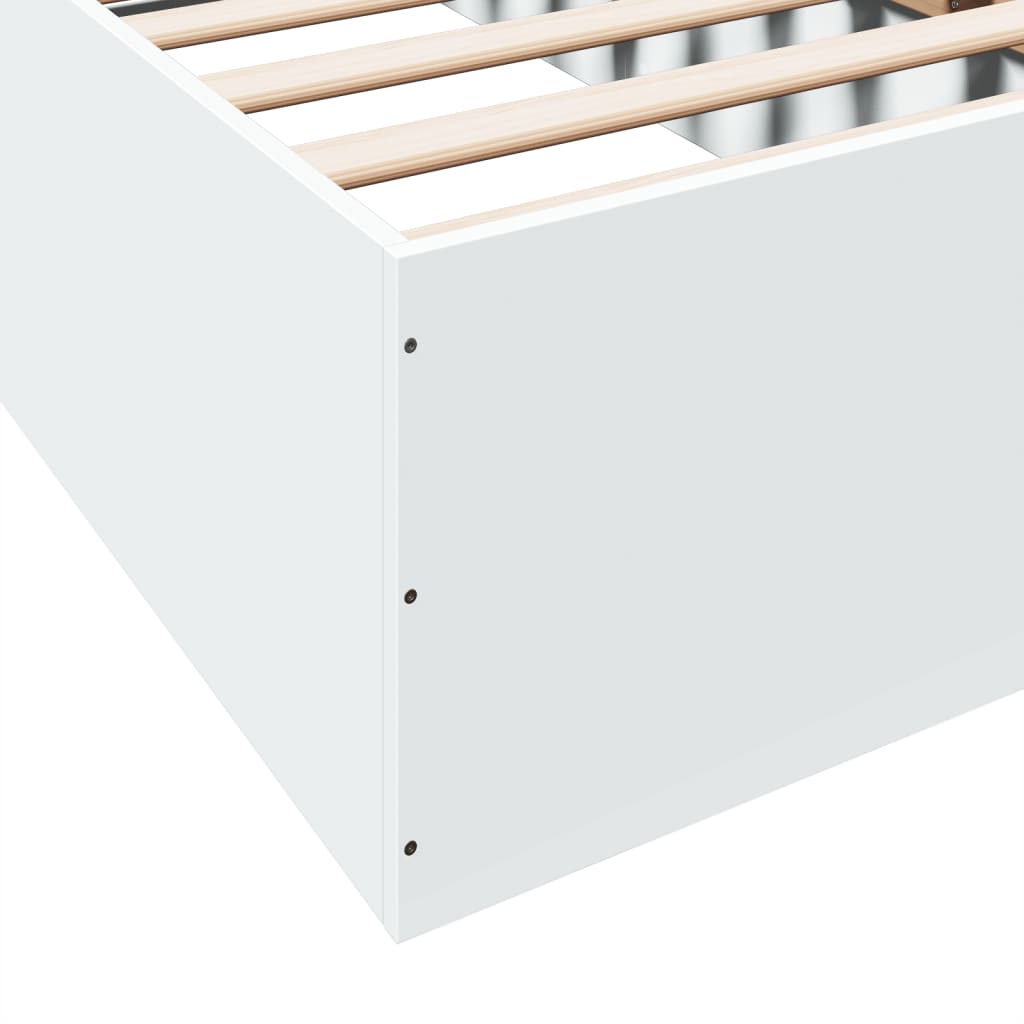 Bedframe bewerkt hout wit 90x190 cm