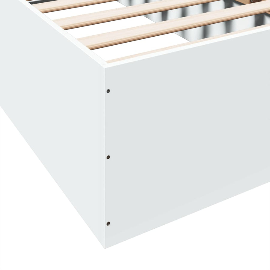 Bedframe bewerkt hout wit 90x190 cm