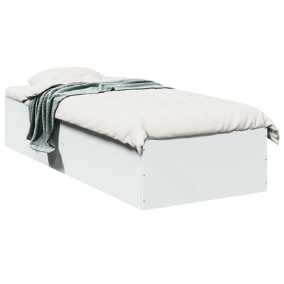 Bedframe bewerkt hout wit 90x190 cm