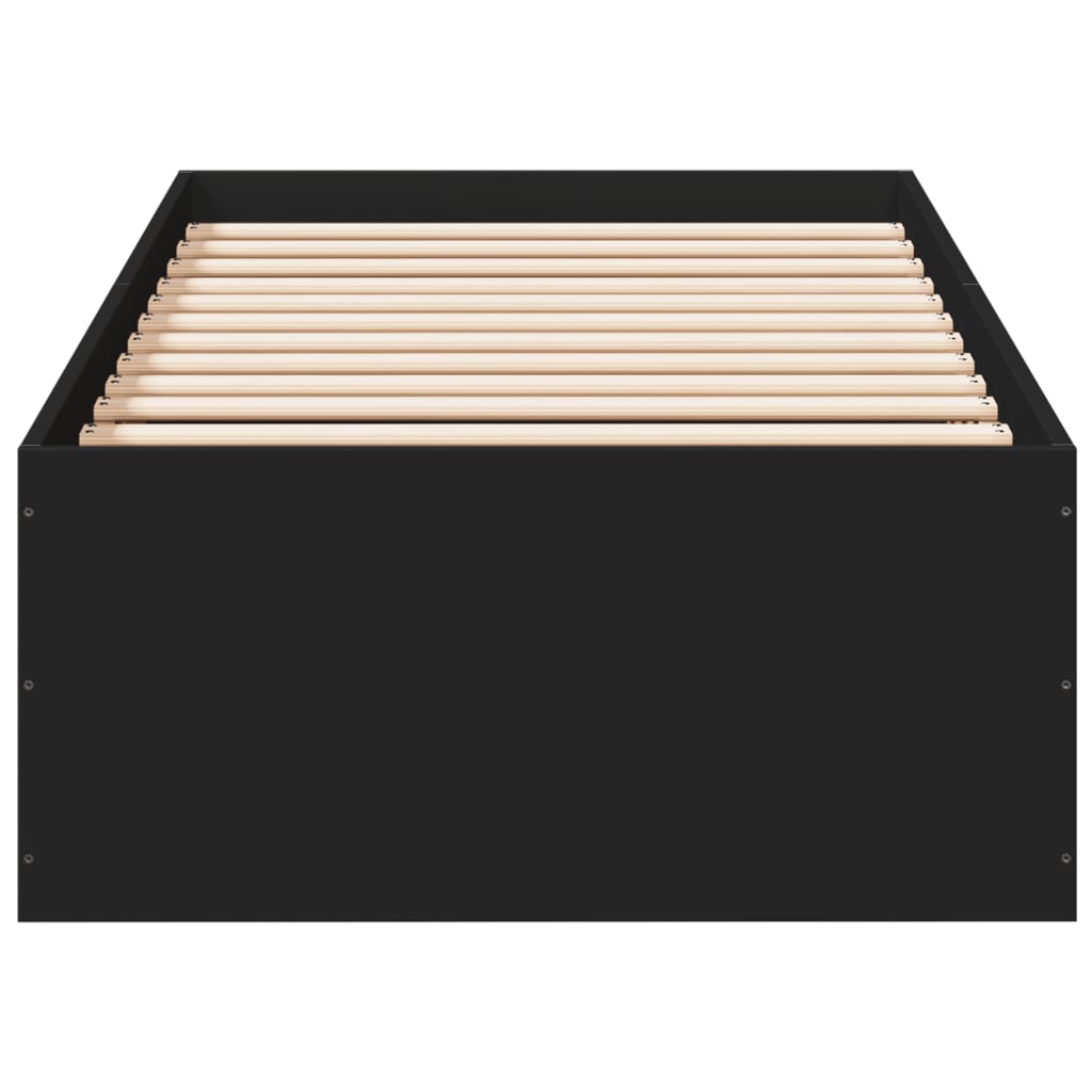 Bedframe bewerkt hout zwart 90x190 cm