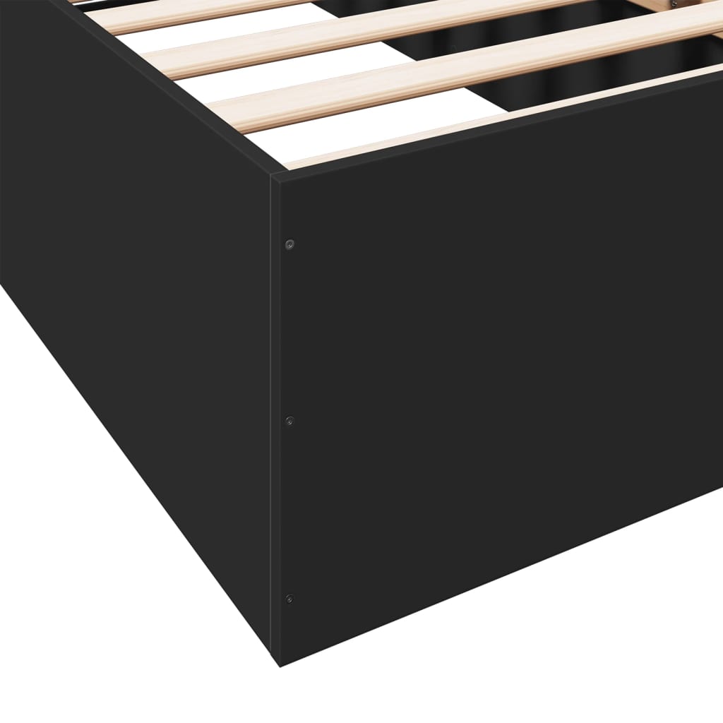 Bedframe bewerkt hout zwart 90x190 cm