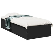 Bedframe bewerkt hout zwart 90x190 cm