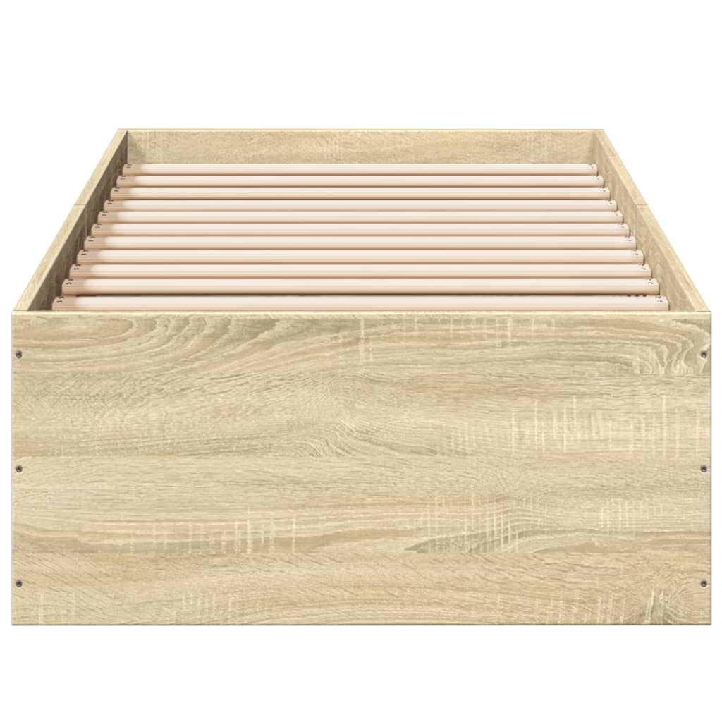 Bedframe bewerkt hout sonoma eikenkleurig 90x190 cm