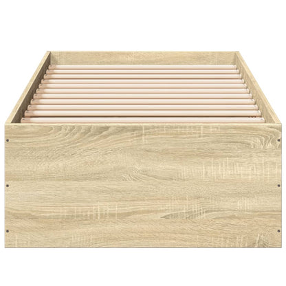 Bedframe bewerkt hout sonoma eikenkleurig 90x190 cm