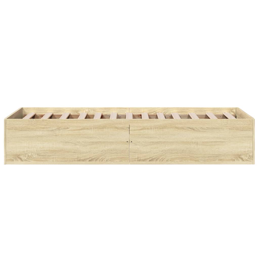 Bedframe bewerkt hout sonoma eikenkleurig 90x190 cm