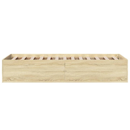 Bedframe bewerkt hout sonoma eikenkleurig 90x190 cm