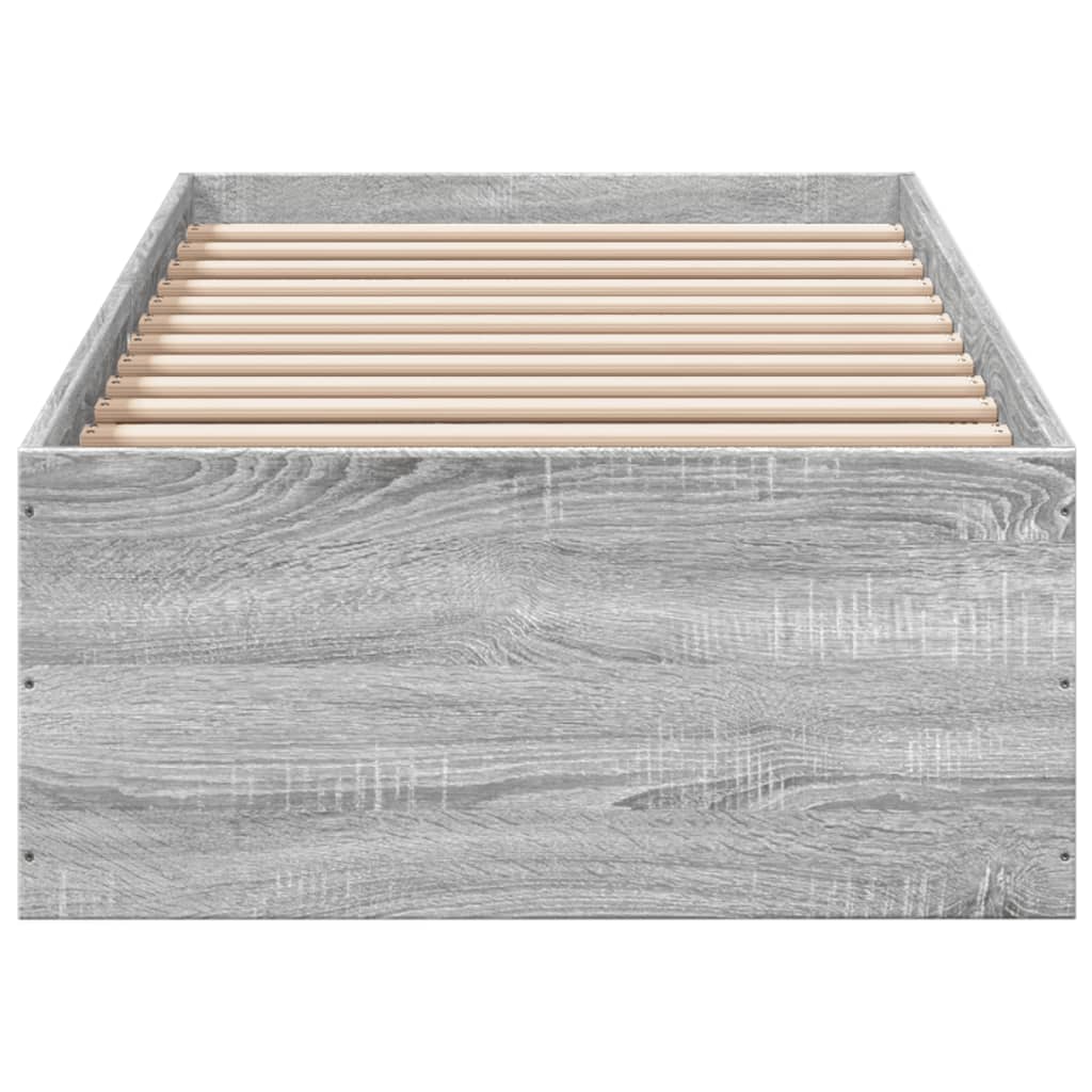 Bedframe bewerkt hout grijs sonoma eikenkleurig 90x190 cm