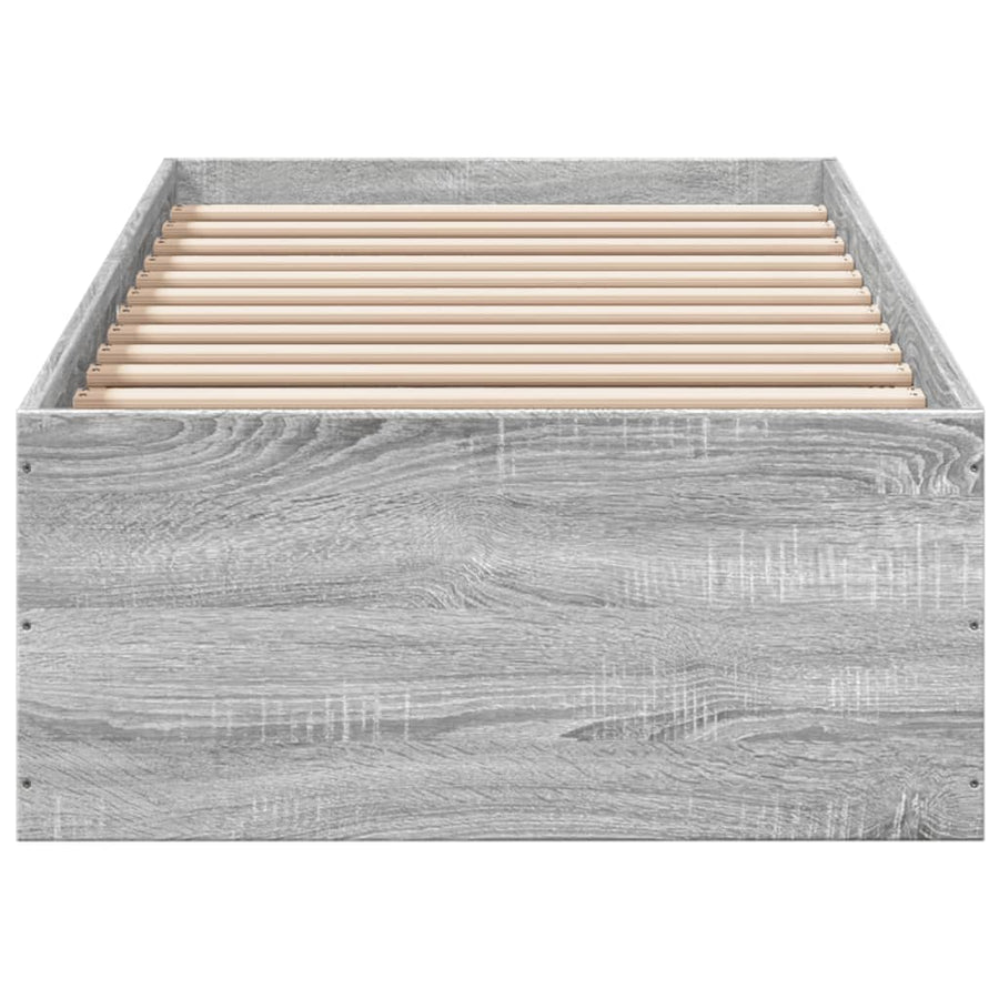 Bedframe bewerkt hout grijs sonoma eikenkleurig 90x190 cm