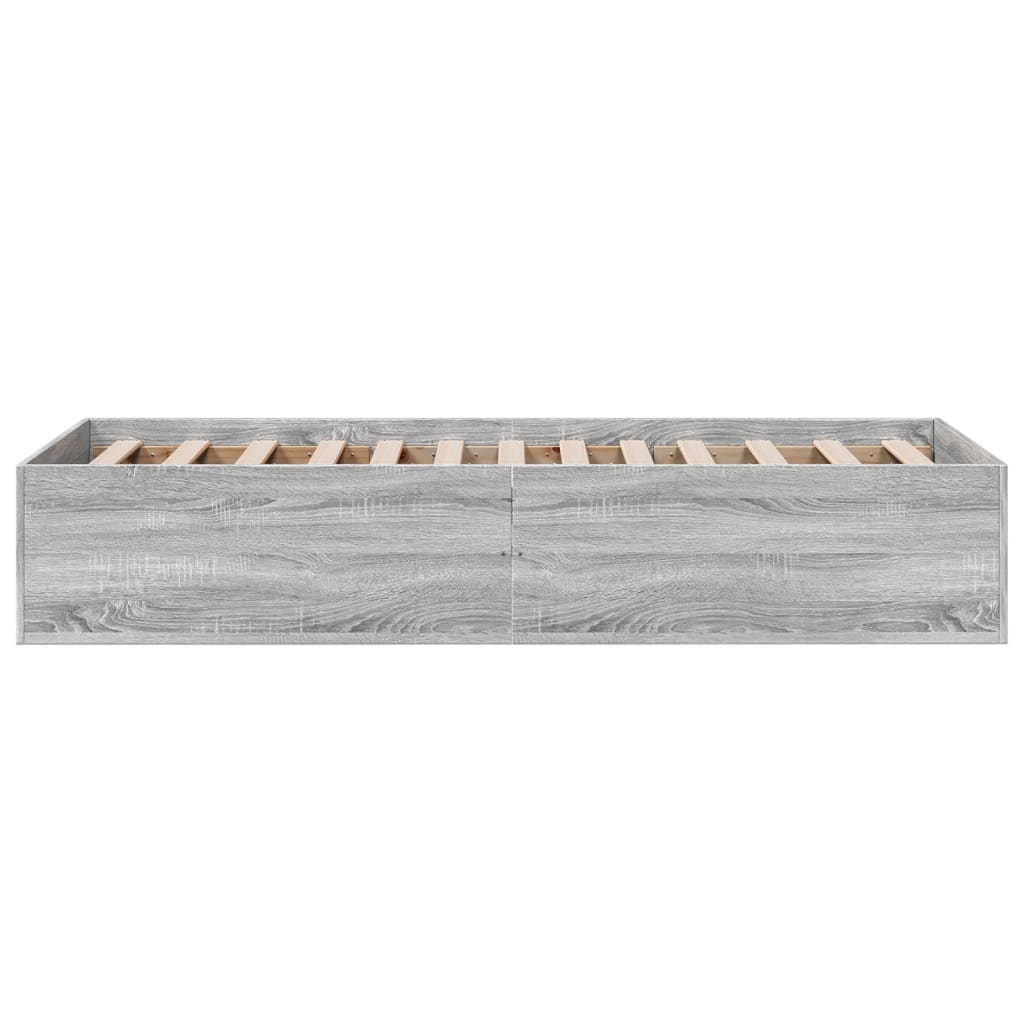Bedframe bewerkt hout grijs sonoma eikenkleurig 90x190 cm