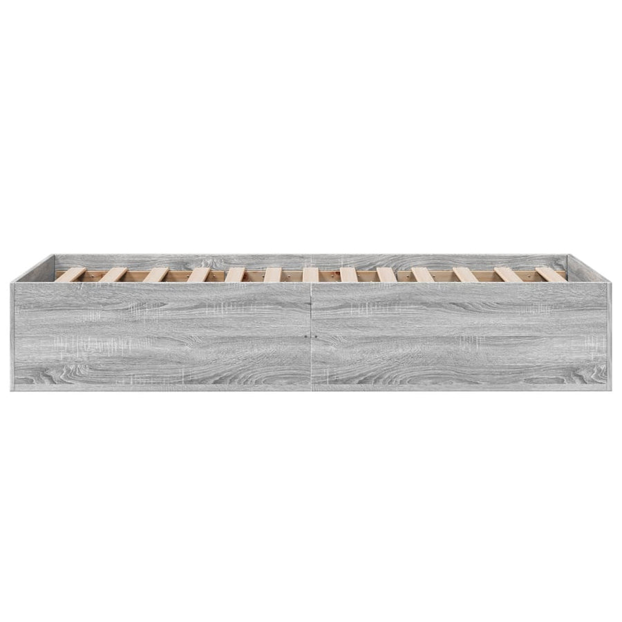 Bedframe bewerkt hout grijs sonoma eikenkleurig 90x190 cm