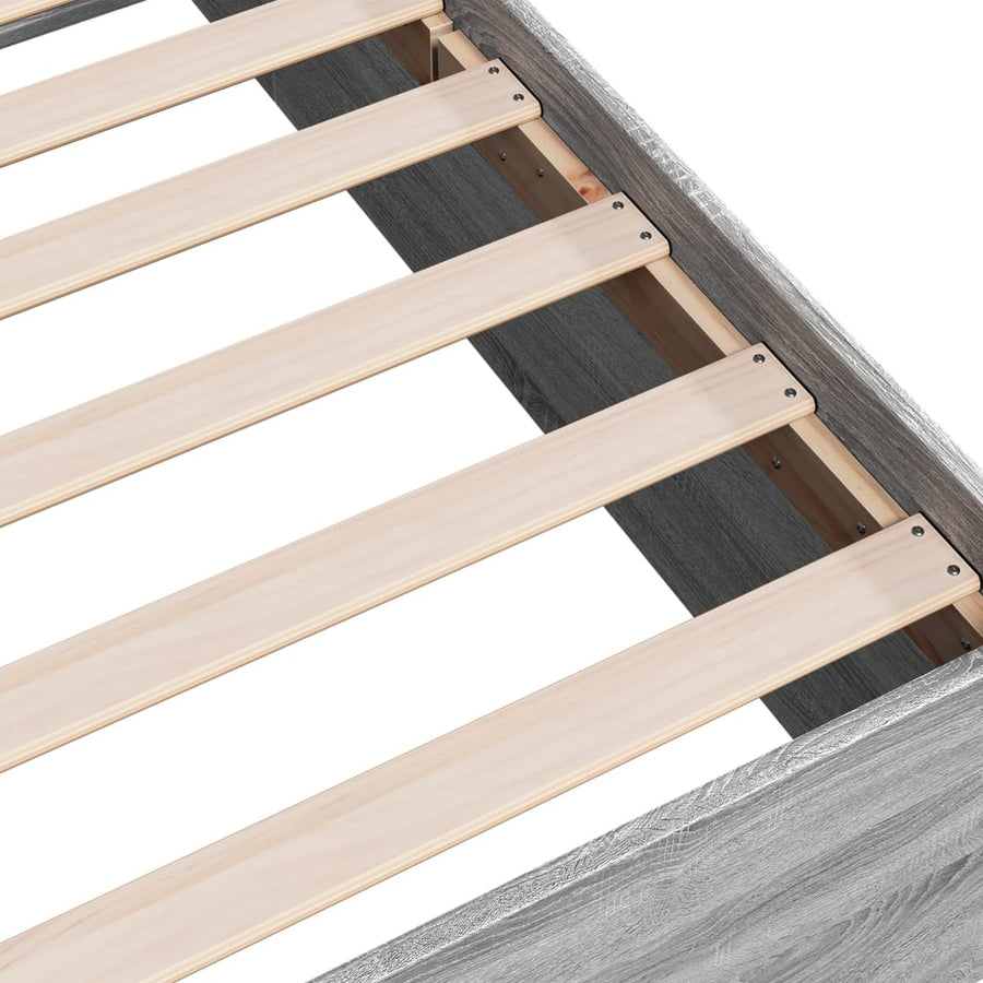 Bedframe bewerkt hout grijs sonoma eikenkleurig 90x190 cm