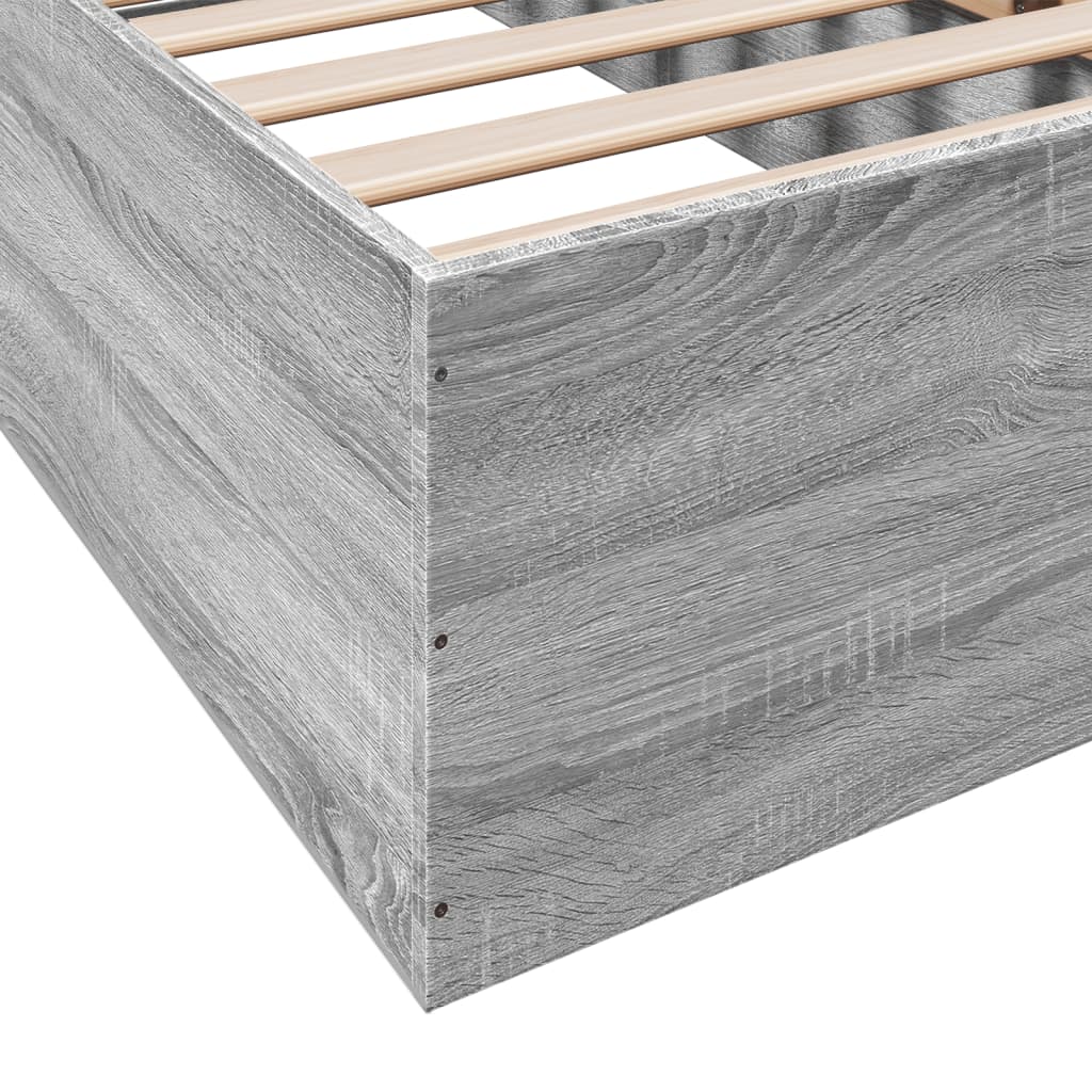 Bedframe bewerkt hout grijs sonoma eikenkleurig 90x190 cm