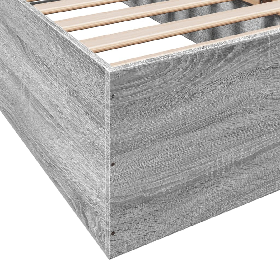 Bedframe bewerkt hout grijs sonoma eikenkleurig 90x190 cm