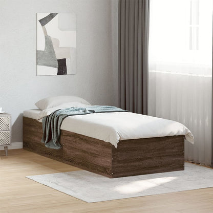 Bedframe bewerkt hout bruin eikenkleur 90x190 cm