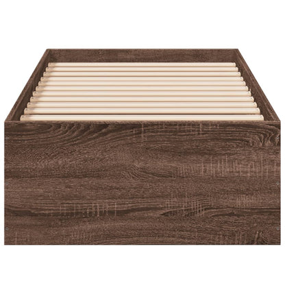 Bedframe bewerkt hout bruin eikenkleur 90x190 cm