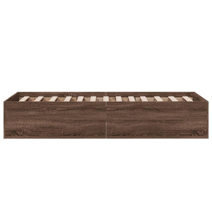 Bedframe bewerkt hout bruin eikenkleur 90x190 cm