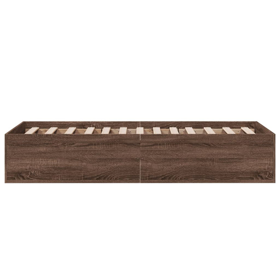 Bedframe bewerkt hout bruin eikenkleur 90x190 cm