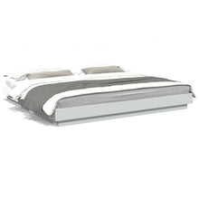 Bedframe met LED-verlichting bewerkt hout wit 200x200 cm