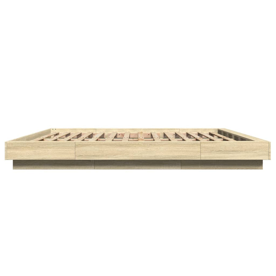 Bedframe met LED-verlichting sonoma eiken 200x200 cm
