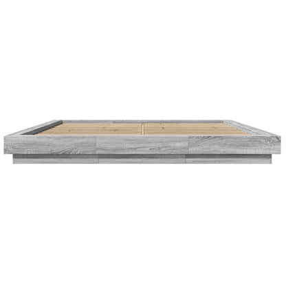 Bedframe met LED-verlichting grijs sonoma eiken 200x200 cm