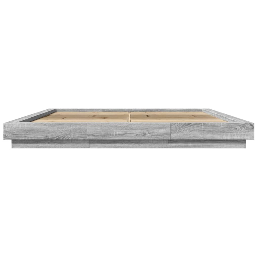 Bedframe met LED-verlichting grijs sonoma eiken 200x200 cm