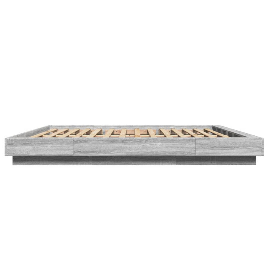 Bedframe met LED-verlichting grijs sonoma eiken 200x200 cm