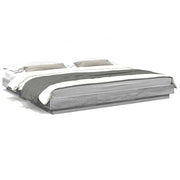 Bedframe 200x200 cm grijs sonoma eiken met LED