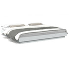 Bed frame with LED lighting engineered wood white 180x200 cm