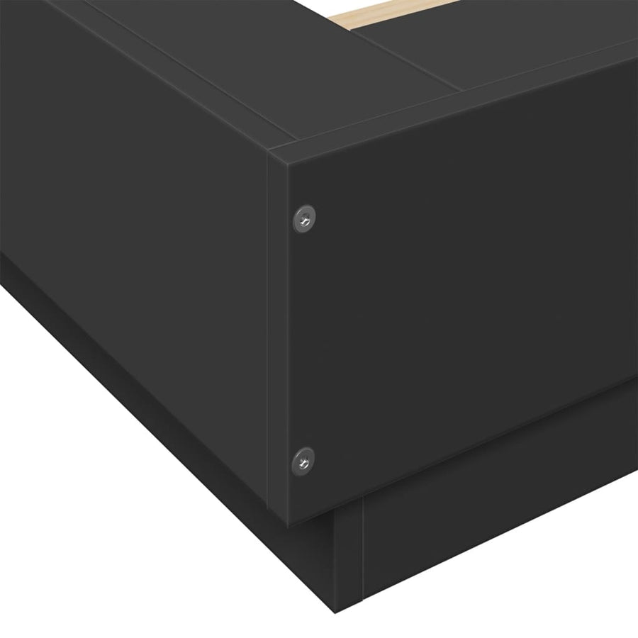 Bedframe met LED-verlichting bewerkt hout zwart 180x200 cm