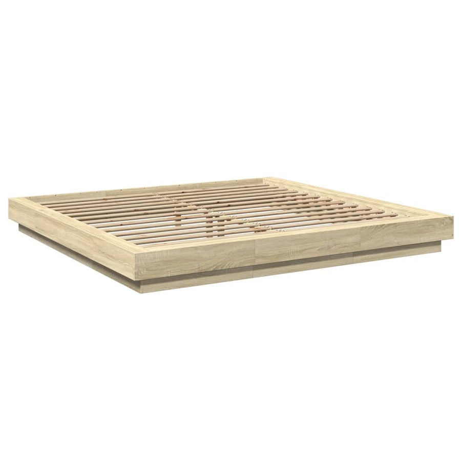 Bedframe met LED-verlichting sonoma eikenkleurig 180x200 cm