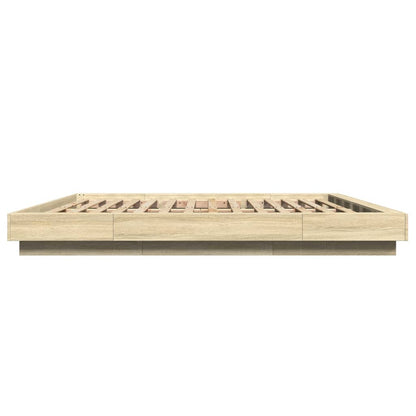 Bedframe met LED-verlichting sonoma eikenkleurig 180x200 cm