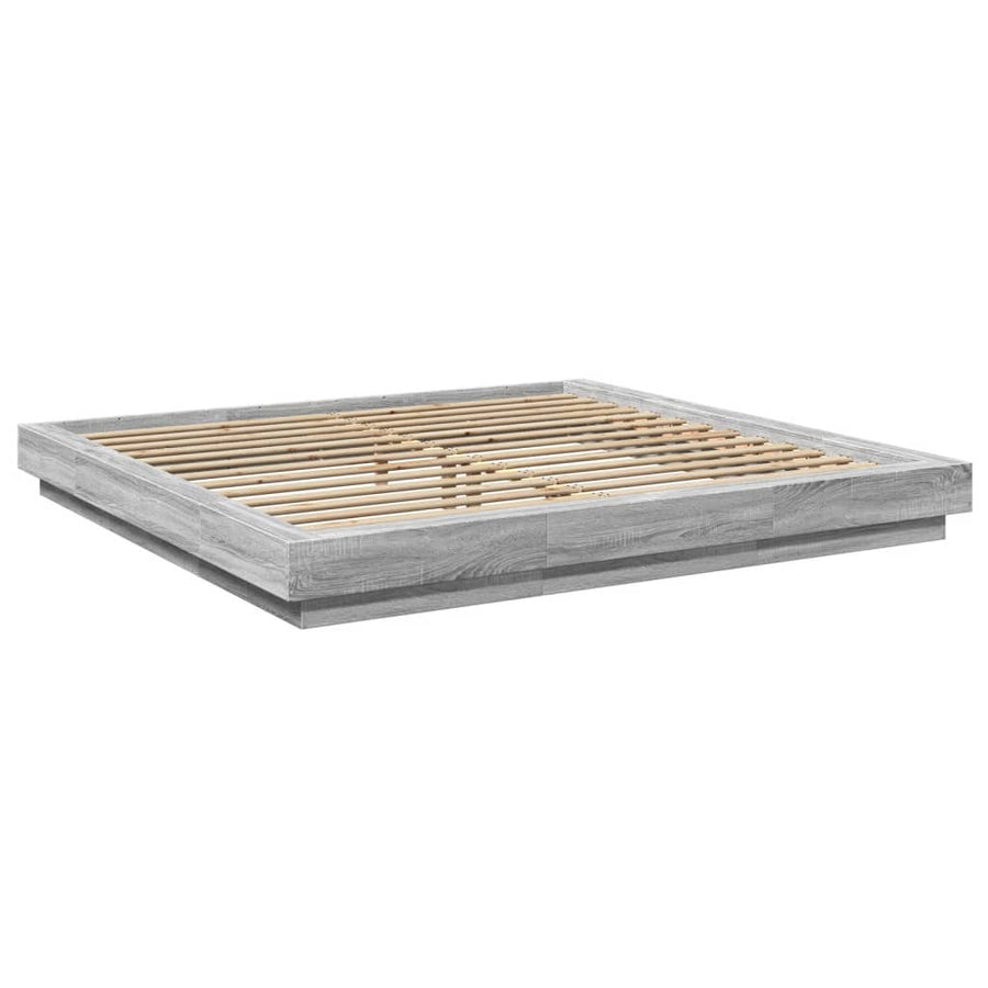 Bedframe met LED-verlichting grijs sonoma eiken 180x200 cm