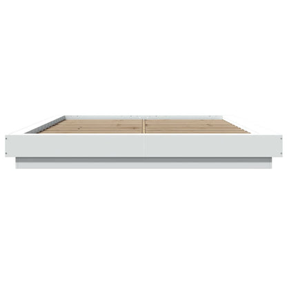 Bedframe met LED-verlichting bewerkt hout wit 160x200 cm