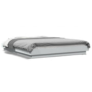 Bedframe 160x200 cm bewerkt hout wit met LED