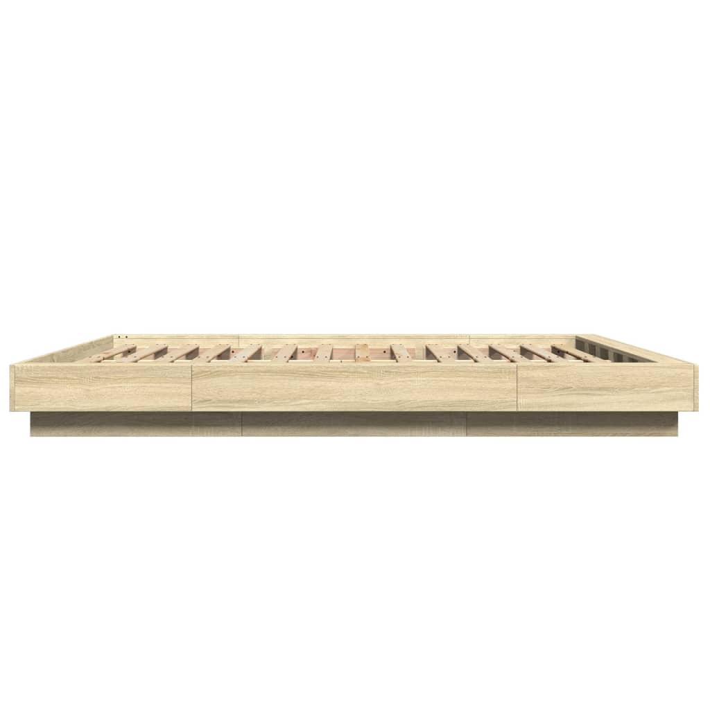 Bedframe met LED-verlichting sonoma eikenkleurig 160x200 cm