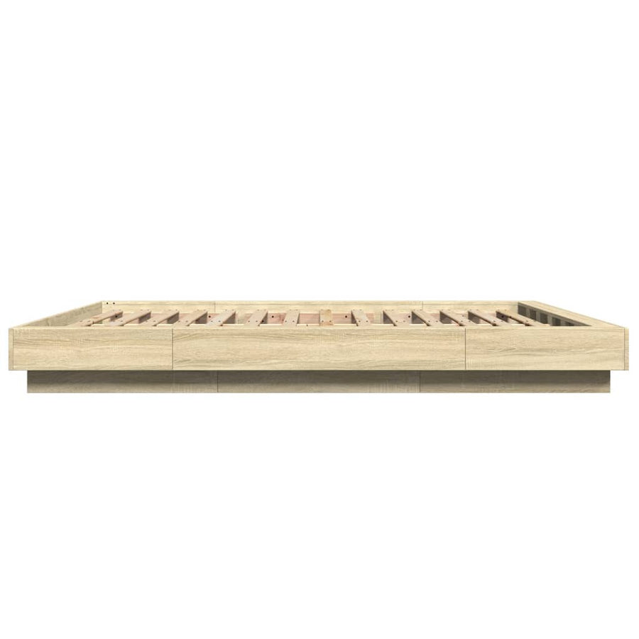 Bedframe met LED-verlichting sonoma eikenkleurig 160x200 cm