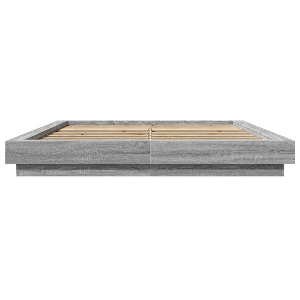 Bedframe met LED-verlichting grijs sonoma eiken 160x200 cm