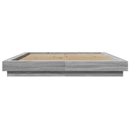 Bedframe met LED-verlichting grijs sonoma eiken 160x200 cm