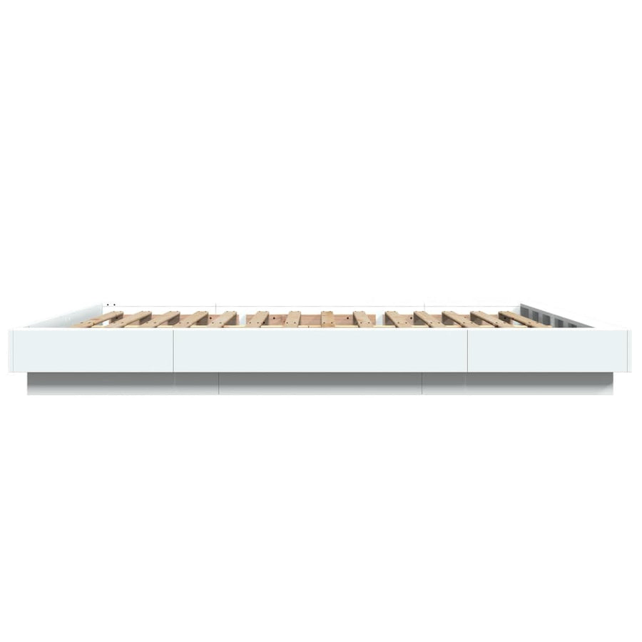 Bedframe met LED-verlichting bewerkt hout wit 150x200 cm