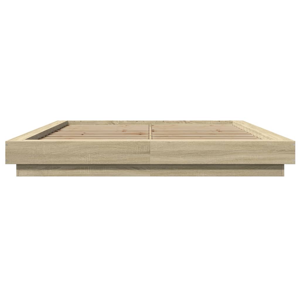 Bedframe met LED-verlichting sonoma eikenkleurig 150x200 cm