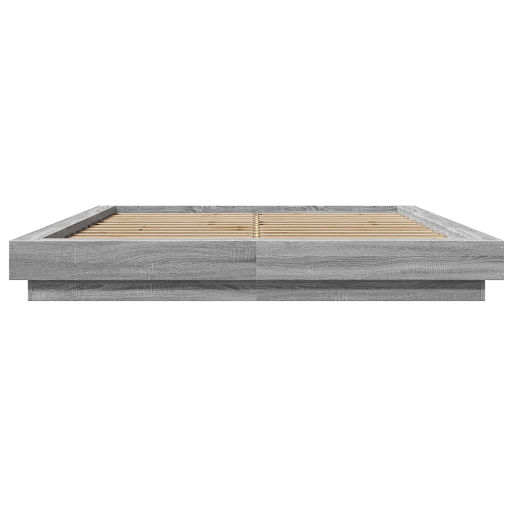 Bedframe met LED-verlichting grijs sonoma eiken 150x200 cm