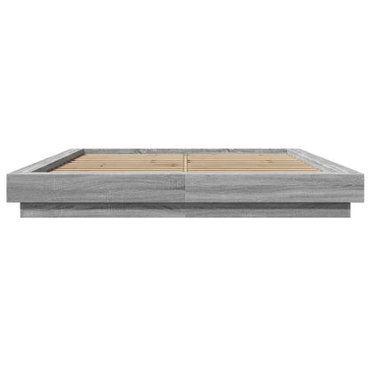 Bedframe met LED-verlichting grijs sonoma eiken 150x200 cm