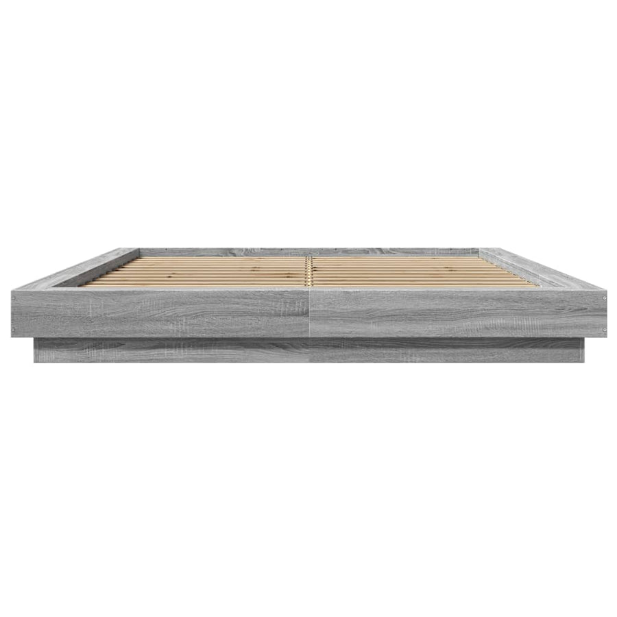 Bedframe met LED-verlichting grijs sonoma eiken 150x200 cm