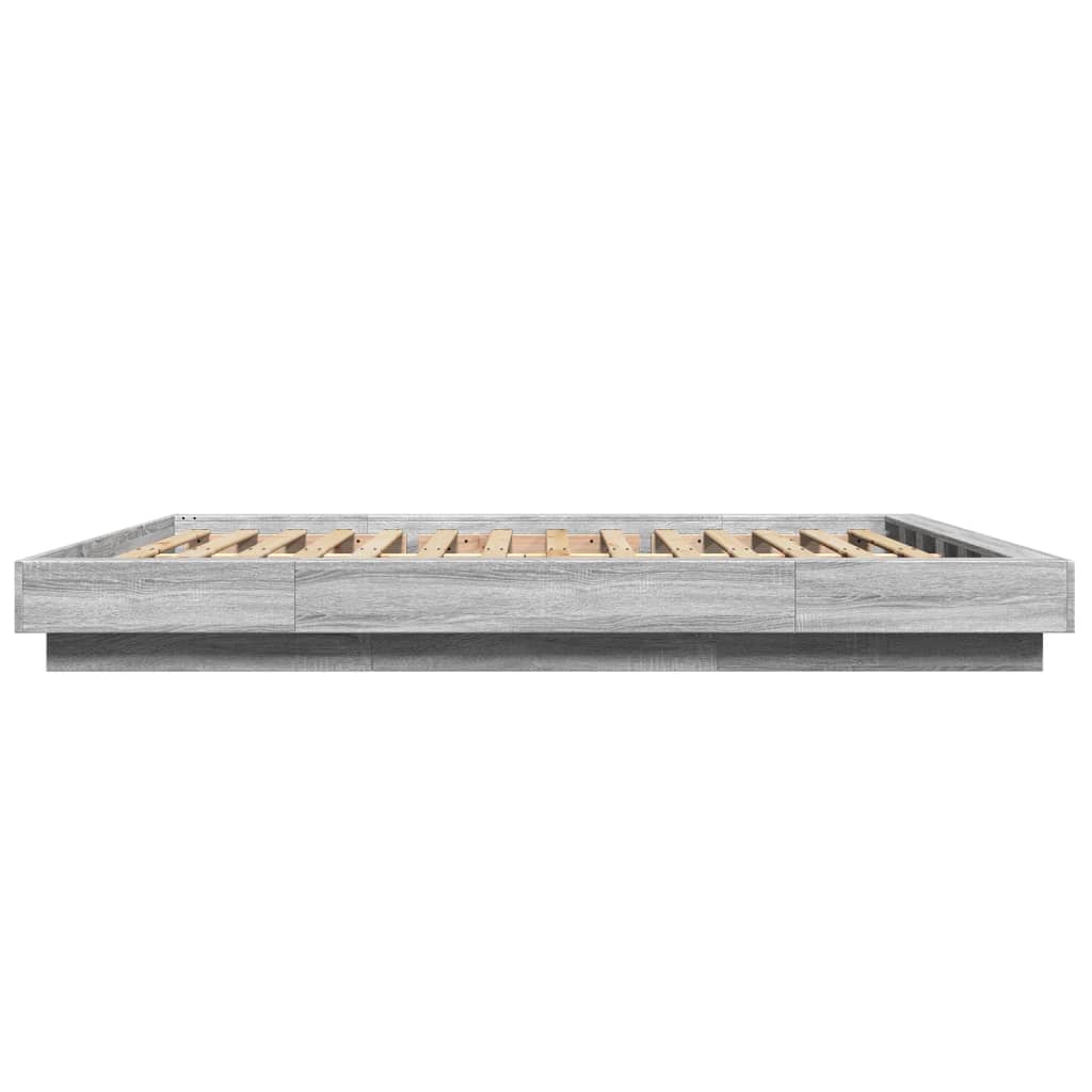 Bedframe met LED-verlichting grijs sonoma eiken 150x200 cm