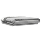 Bedframe 150x200 cm grijs sonoma eiken met LED
